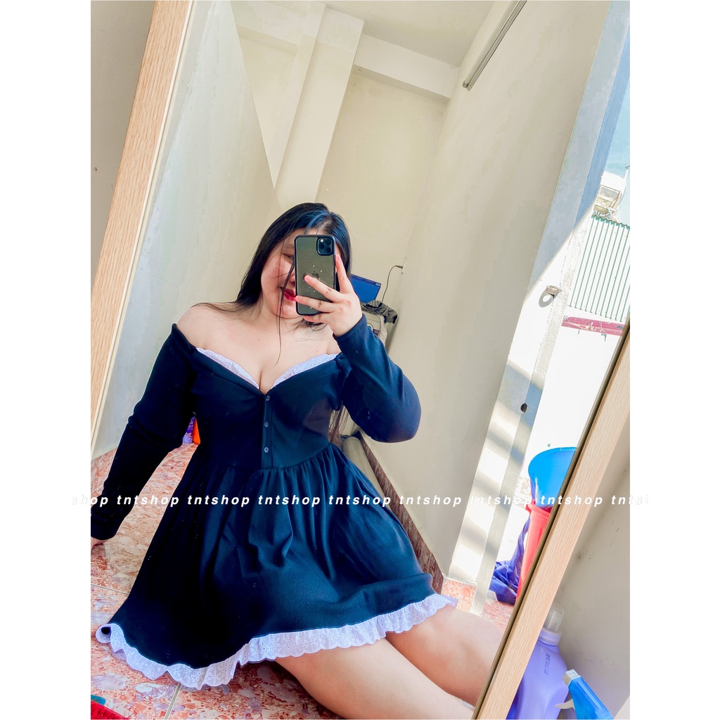 Đầm Ren Tay dài [ TNT SHOP BIGSIZE 60KG 90KG ] | BigBuy360 - bigbuy360.vn
