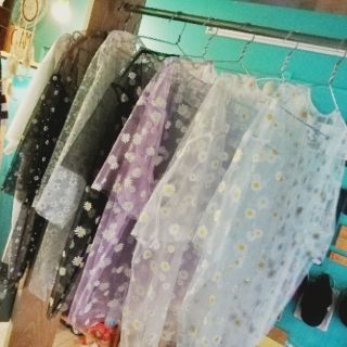 Áo lưới tutu oganza hoa cúc ( daisyoga top)