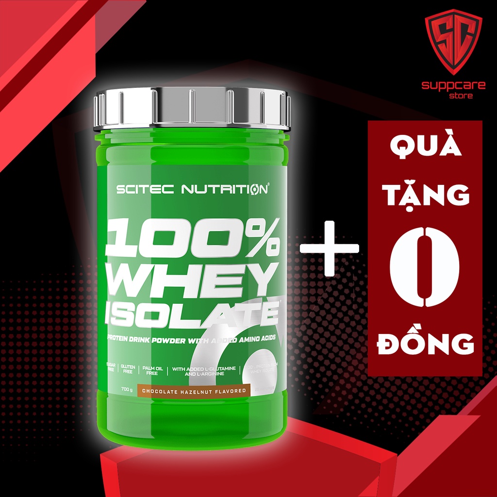 [QUÀ 0 ĐỒNG] Whey | Whey Protein Isolate Scitec - Sữa Tăng Cơ Không Tăng Mỡ 700g - Chính Hãng SUPPCARE