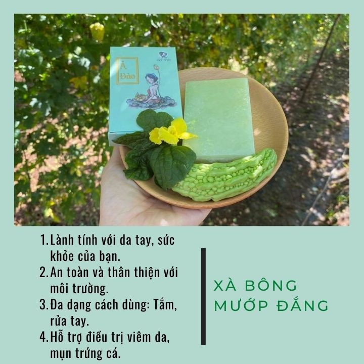 [100% THIÊN NHIÊN] Xà Bông Ả Đào Mướp Đắng Handmade Mộc Nhan Dành Cho Da Mụn, T.rị Viêm Chân Lông