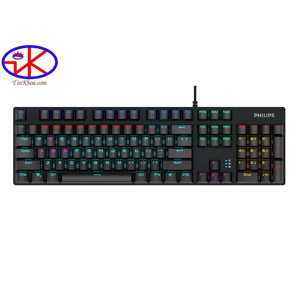 Bàn phím cơ switch chuyên chơi game Esport PHILIPS SPK 8404GS LED RGB