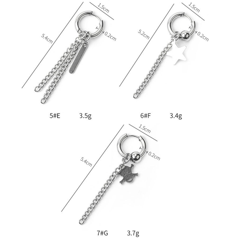 Bông tay dáng dài chất liệu inox hình cây thập giá cá tính dành cho nữ