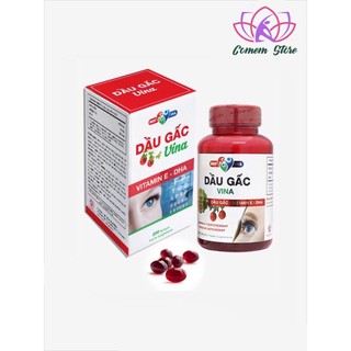 Thực phẩm Dầu Gấc Vina - Bổ sung dưỡng chất cần thiết cho mắt, tăng cường thị lực - Lọ 200 viên