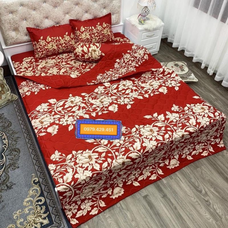 Bộ ga gối 💖m6/m8💖 drap giường poly, ga trải giường + 2 vỏ gối nằm đơn giản Bedding