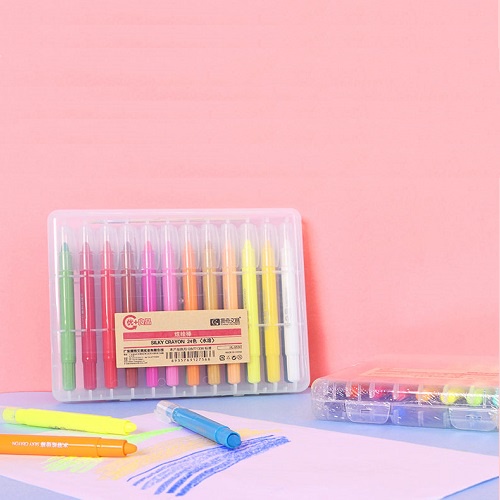 [Ship hỏa tốc] Bút sáp vặn màu nước có kèm cọ Silky Crayon - CHENQI HL9512 - HL9518 - HL9524 - ByLy Store