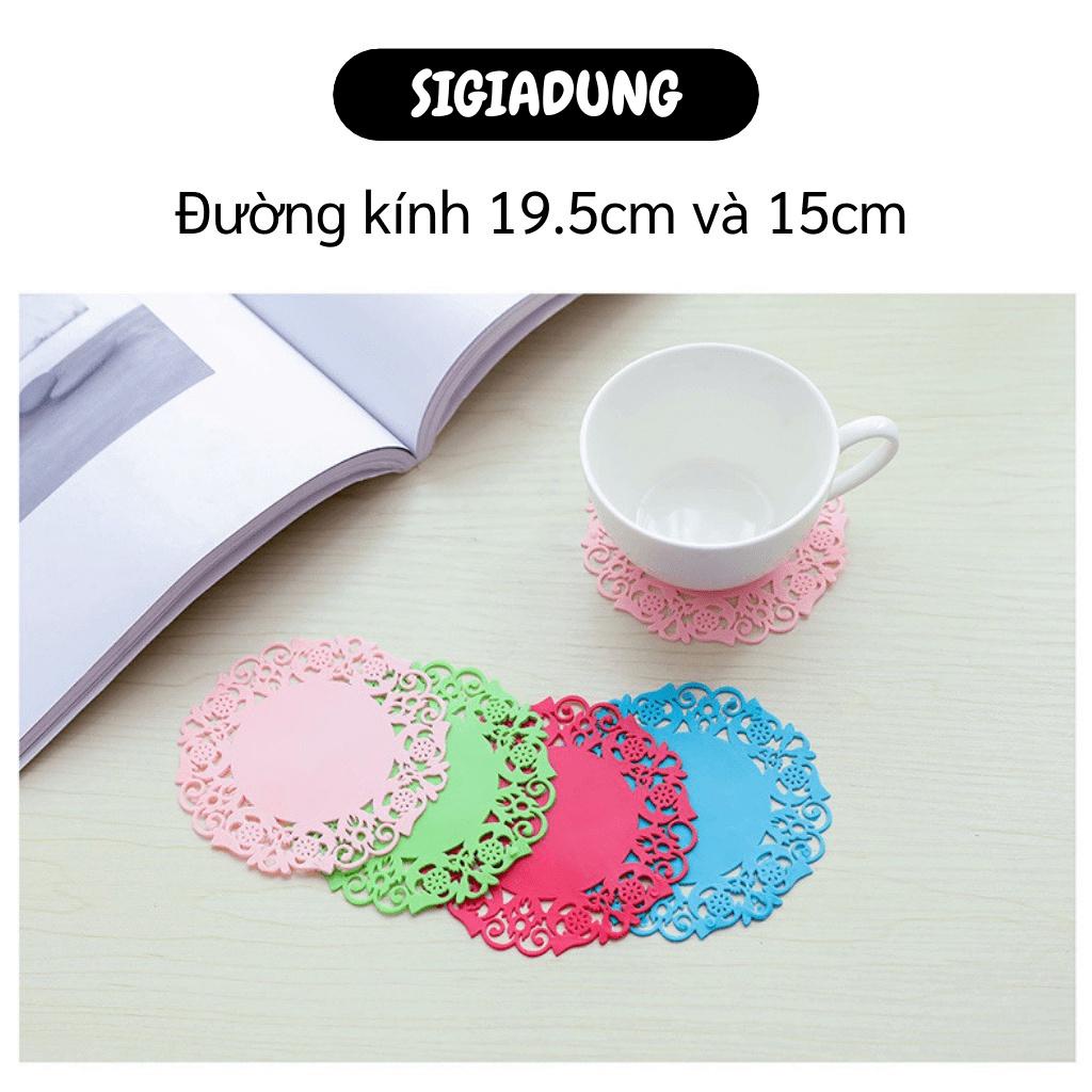 [SGD] Đế Lót Ly - Miếng Lót Nồi, Chén Bát Dĩa Silicone Họa Tiết Hình Hoa Cách Nhiệt  1029