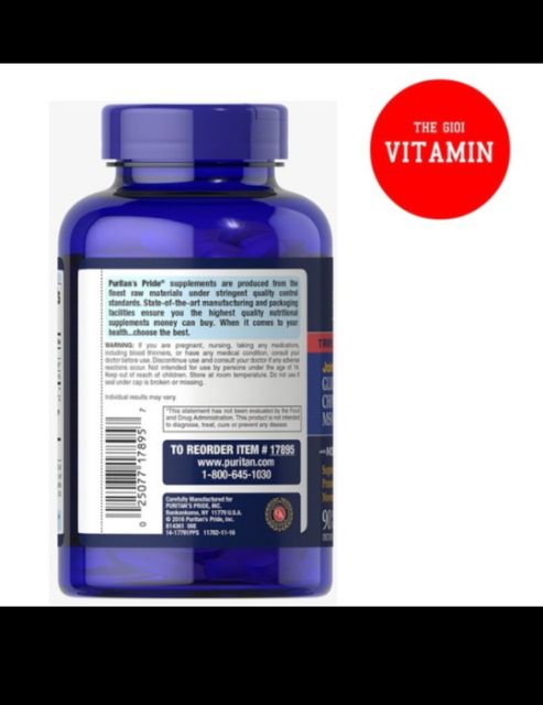 [ Sale off 45%] Viên uống Glucosamine 1500mg Mỹ - Puritan lọ 100viên ( nhập khẩu chính hãng 100% ) Bác sĩ khuyên dùng | Thế Giới Skin Care