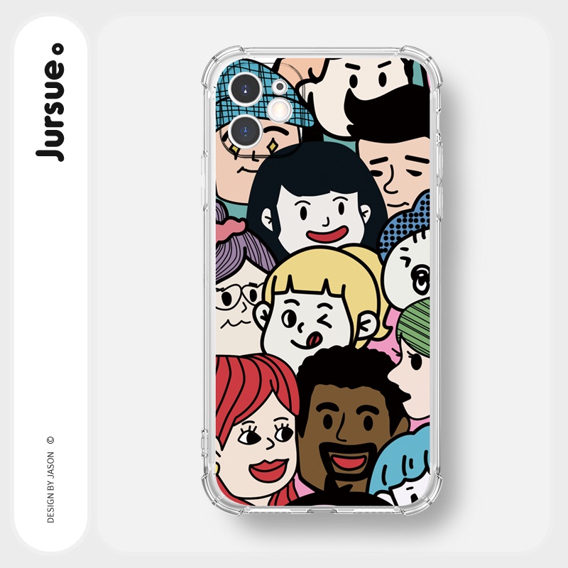 Ốp lưng JURSUE chống sốc hoạt hình dễ thương đẹp cho iPhone 13 12 11 Pro Max SE 2020 X XR XS ip 8 7 6 6S Plus kute Y102