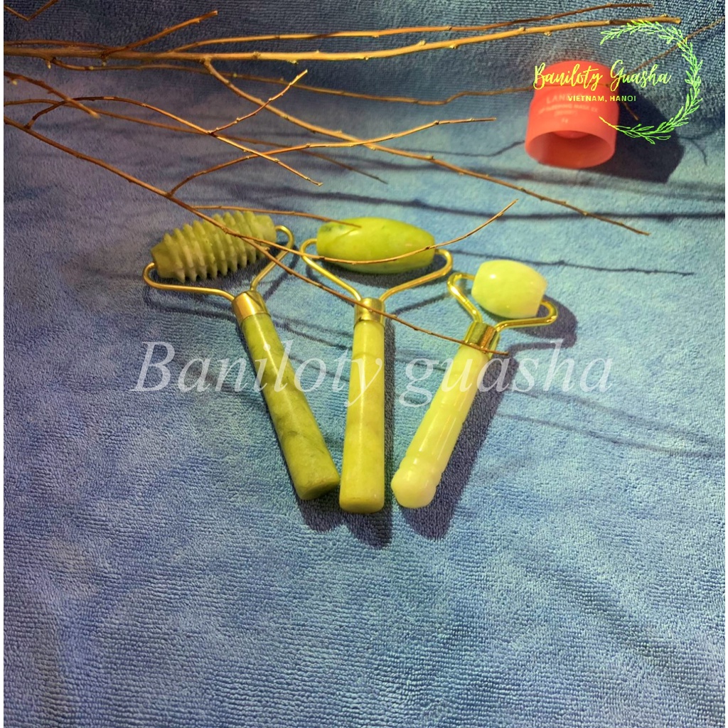 Thanh lăn 1 đầu đá massage Baniloty guasha- matxa giảm nhăn da mặt, cổ, mắt