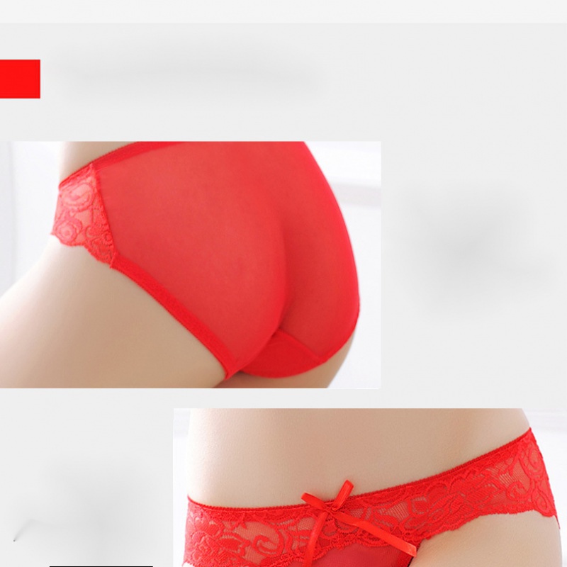 Quần Lót Cotton Ren Không Đường May Lưng Thấp Thoáng Khí Thoải Mái Wb6
