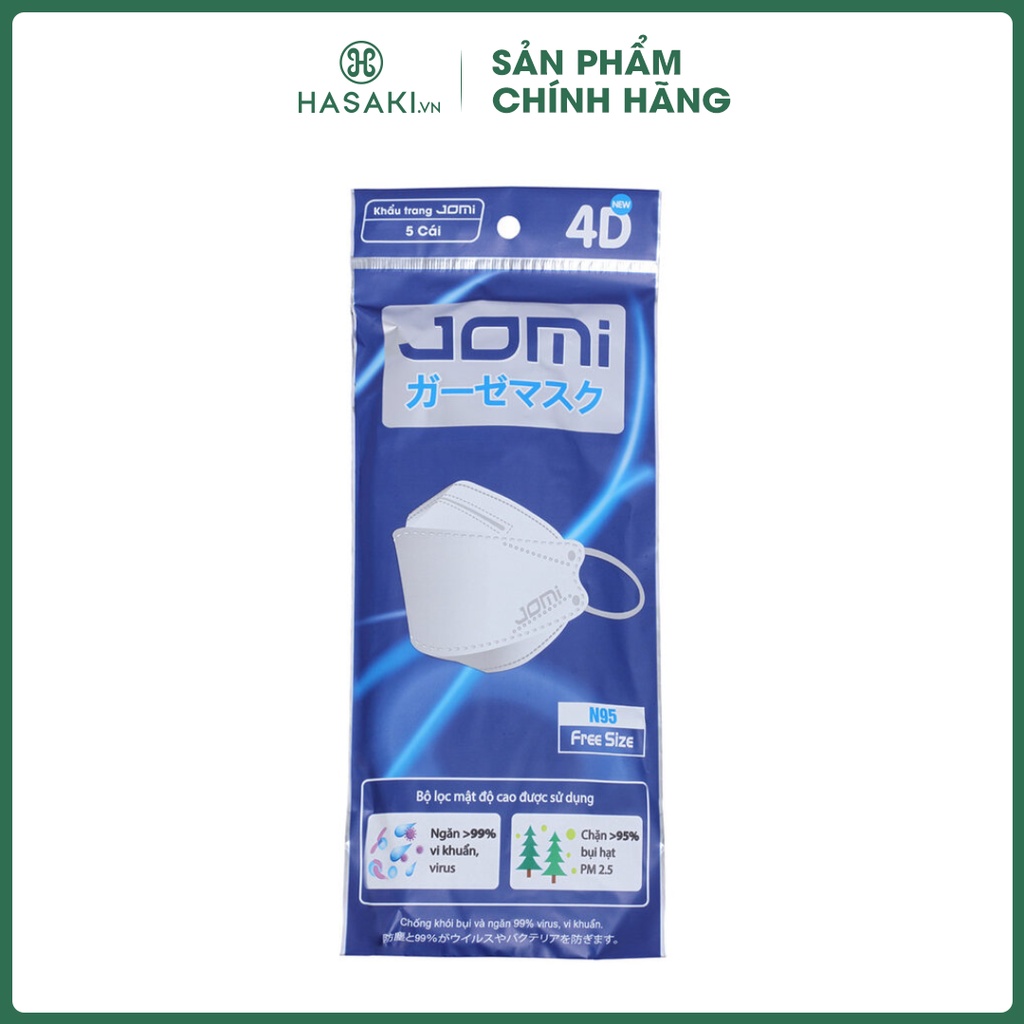 Khẩu Trang Jomi 3D Ngăn Khói Bụi & Vi Khuẩn 5 Cái | Hasaki - Sản Phẩm Chính Hãng