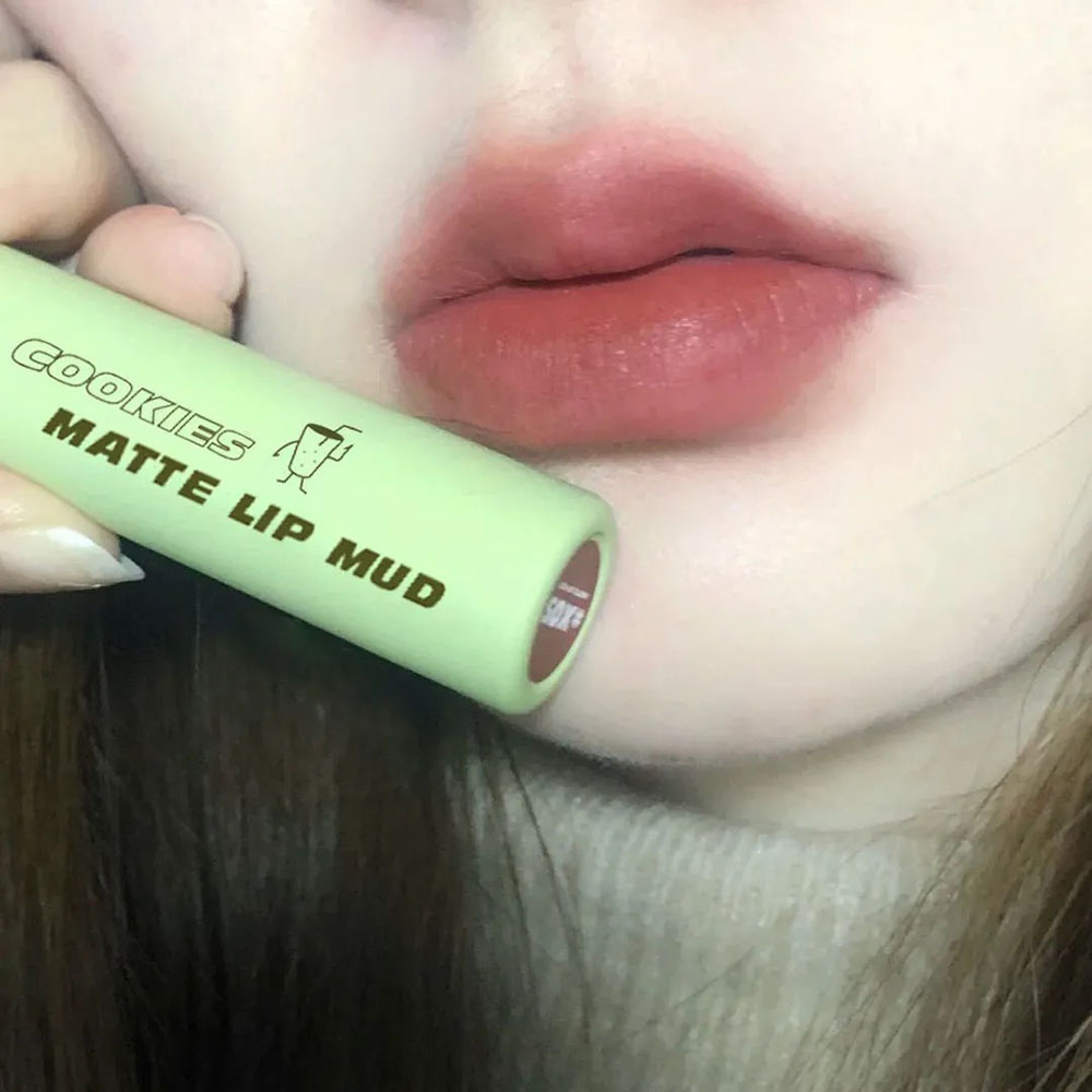 [sweet] 6 colors woman 3D waterproof long-lasting Small tube Matte Mousse Velvet Lip Glaze lipstick