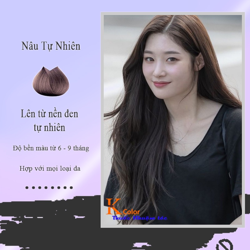 Thuốc nhuộm tóc màu NÂU TỰ NHIÊN không tẩy sử dụng tại nhà nhiều thảo dược giá rẻ kcolor