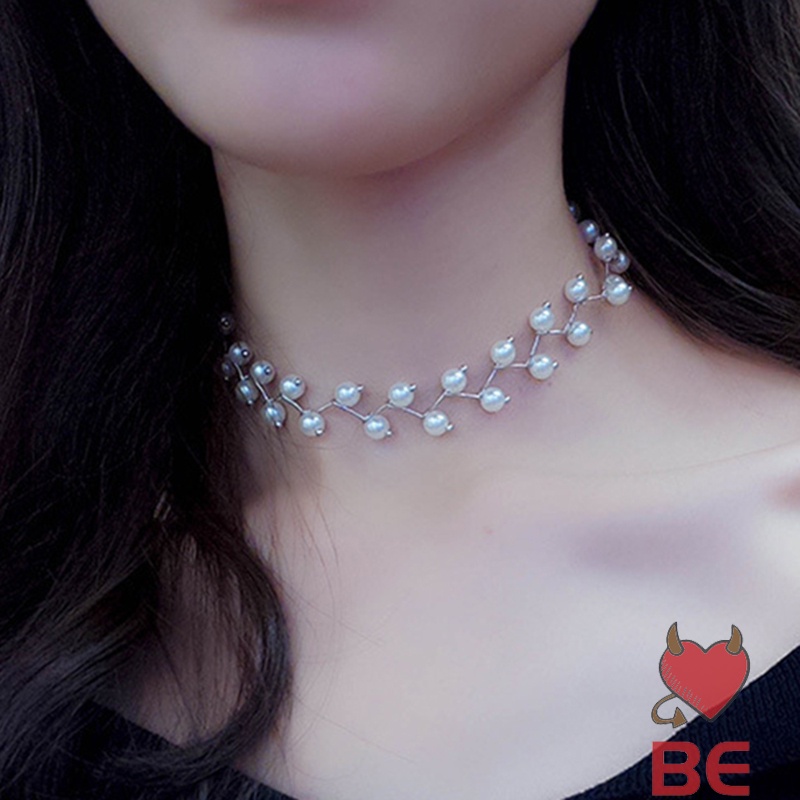 Vòng cổ Hợp Kim Hai Lớp Đính Ngọc Trai Nhân Tạo Thời Trang Dành Cho Nữ