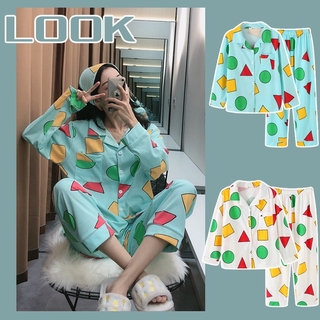 Set đồ ngủ cotton dài tay chất vải nhẹ siêu mịn mát phong cách Hàn Quốc cho nữ