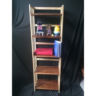 Kệ sách 2 MÀU SONG DẸP gỗ 5 tầng 40cm AS1016