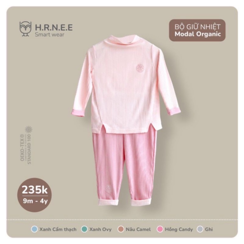 Bộ giữ nhiệt Modal Organic Hrnee mầu pastel