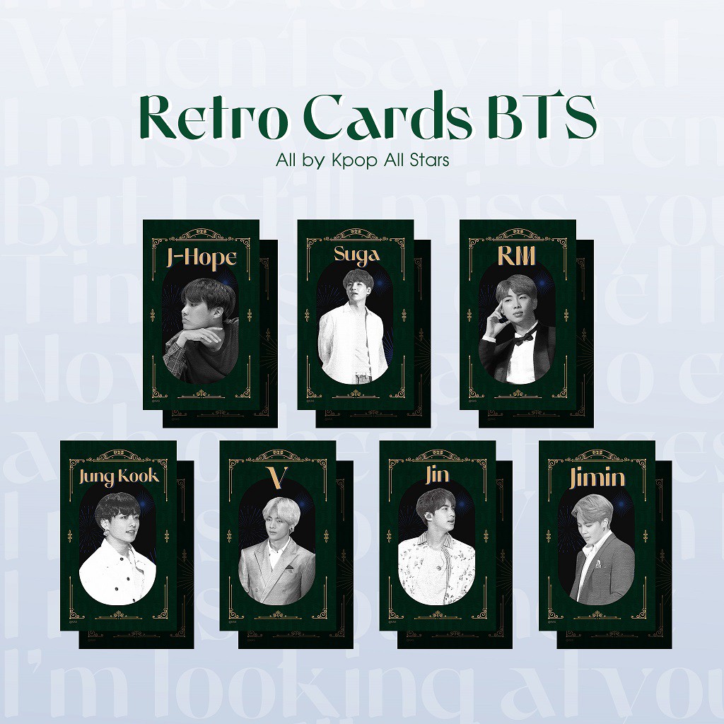Set 21 card BTS hộp thiếc 7 thành viên Jin, Jimin, Suga, Jungkook, V, Jhope, RM