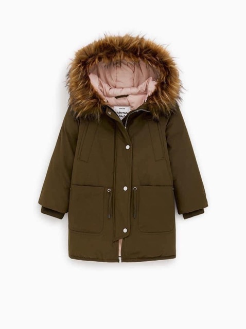 Áo khoác ZARA Parka Màu Xanh Rêu xuất dư xịn cho bé