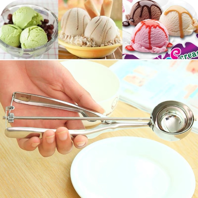 Kẹp múc kem sữa chua trân châu inox - kẹp múc kem Ý Gelato