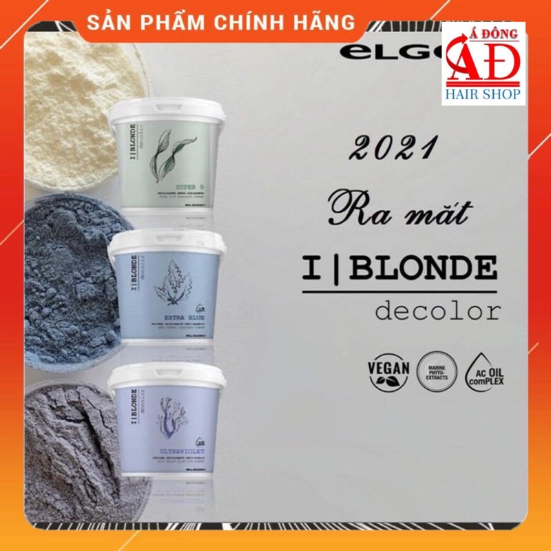 [+Tặng mũ trùm][Chính hãng] BỘT TẨY XANH ELGON EXTRA BLUE BLEACH DE COLOR ANTI ORANGE Ý CAO CẤP 500G