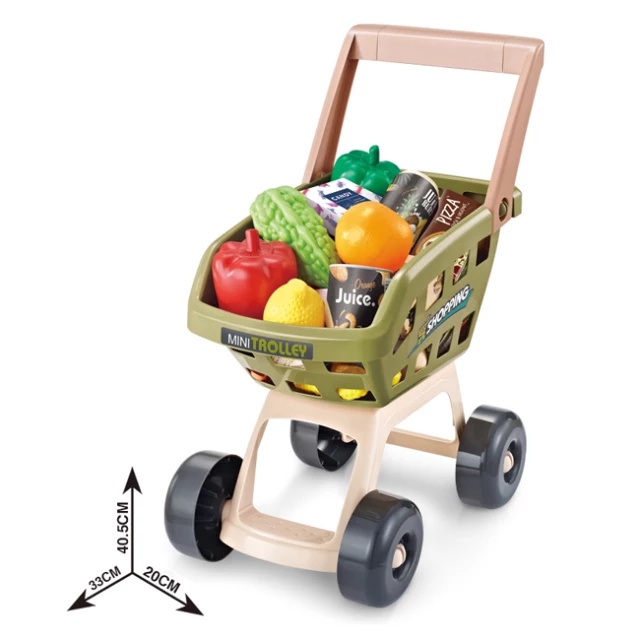 Đồ Chơi Quầy Hàng Siêu Thị cao 84cm  Kèm xe đẩy hàng máy tính tiền, máy quẹt thẻ âm thanh vui nhộn, dùng pin