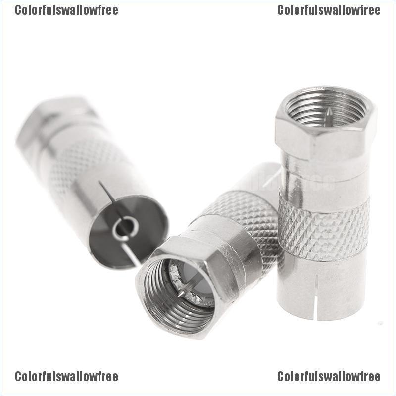 Set 3 ống cắm chuyển đổi nối đầu loại F sang cổng ăng-ten TV đồng trục RF chất lượng tốt