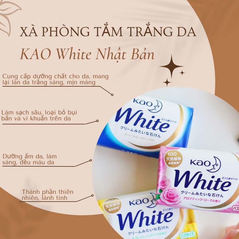 [Chính hãng] Xà phòng tắm Kao White 130g đủ mùi | Xà bông tắm trắng nội địa Nhật Bản