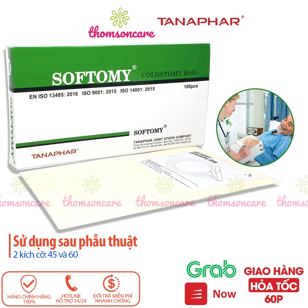 Túi hậu môn nhân tạo Softomy - Combo túi 20 cái vệ sinh tiệt trùng của Tanaphar