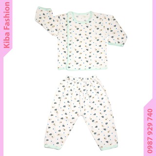 1 Bộ sơ sinh dài tay in hình nền trắng  chất cotton co giãn mềm mịn an toàn cho bé sơ sinh - BSSIH16