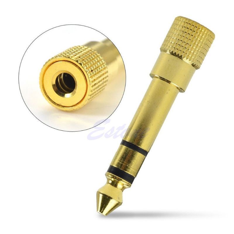 ❤❤ Gold Audio Female 6.3mm 1/4" Male to 3.5mm 1/8" Stereo Plug Adapter Converter