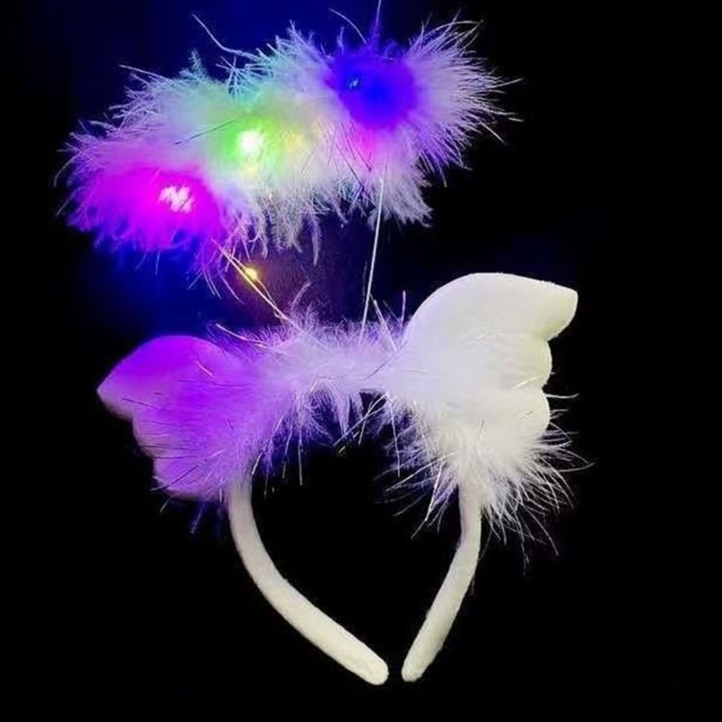 Băng Đô Cài Tóc Hình Tai Thiên Thần Có Đèn LED