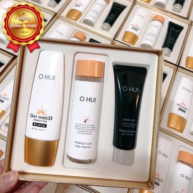 Bộ chống nắng và làm sạch 3 món OHUI Day Shield Perfect Sun Black Special Set