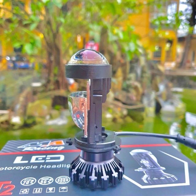 Đèn Pha Bi LED T2 Chân H4 12V Dành Cho Ô Tô Và Xe Máy