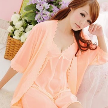 Đầm ngủ kèm áo khoác Trung Niên Thun mát CDAN15