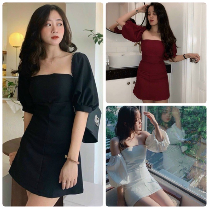 ĐẦM TAY PHỒNG CỔ U (KÈM VIDEO HÌNH THẬT)