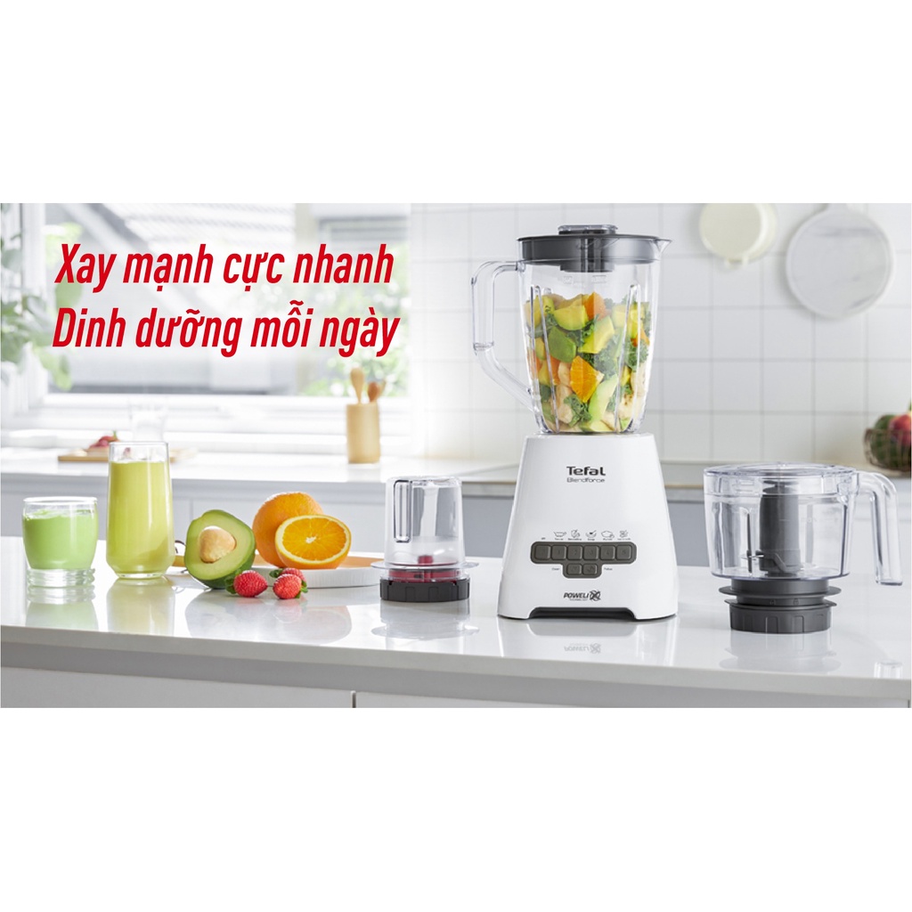 Máy xay sinh tố cối nhựa xay khô & xay thịt 1.25L Tefal BL47YB66 800W - Hàng chính hãng