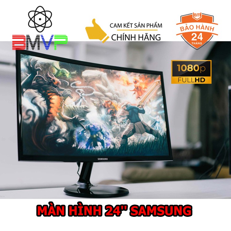 Màn Hình Cong SamSung 24inch FullHD 4ms 60Hz FreeSync VA - Hàng Chính Hãng