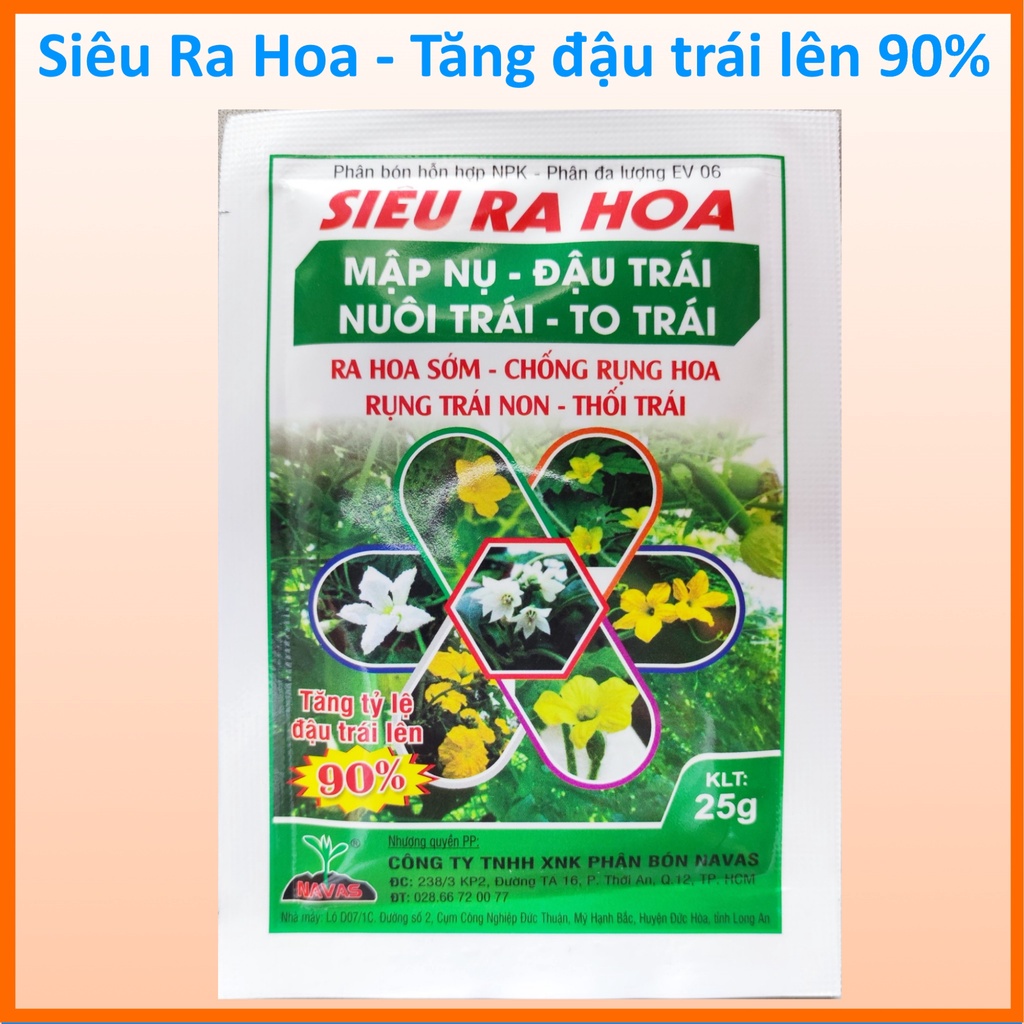 Phân Bón Lá Siêu Dưỡng Hoa 25g, Kích ra hoa, Tăng đậu trái