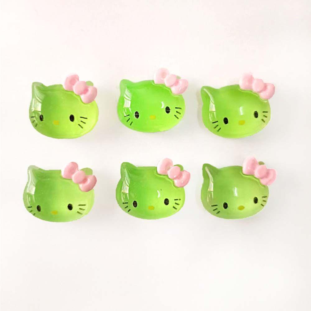 OCEANMAP Phụ Kiện Trang Trí Móng Tay Hình Mèo Kitty Đính Đá Dễ Thương