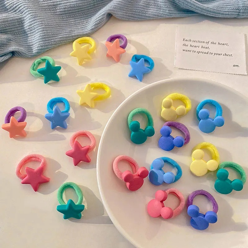 PVN48570 Set 10 Dây Cột Tóc Co Giãn Hình Trái Tim Nhỏ Dễ Thương Cho Bé Gái Giá Rẻ