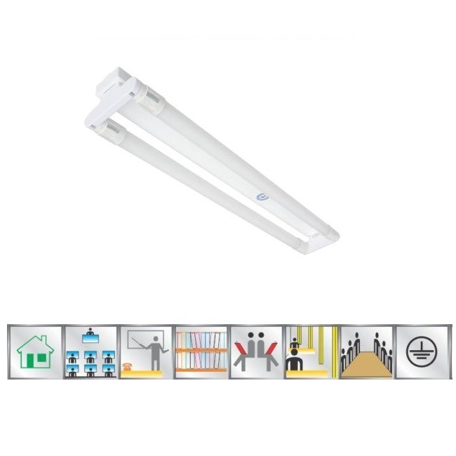 Máng Đèn Led Kiểu Batten Paragon (PCFMM Series) – 10W/ 20W/ 40W – Máng Đơn/ Đôi – 6 Tấc - AS Vàng/ Trung Tính/ Trắng