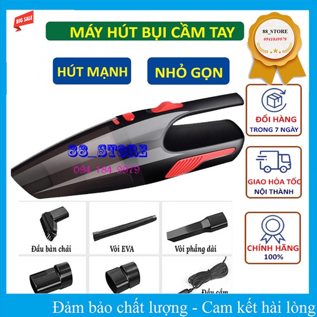 Máy Hút Bụi cầm tay mini - Máy hút bụi ô tô điện áp 12V 💖Tặng bộ 4 Chú Tiểu💖