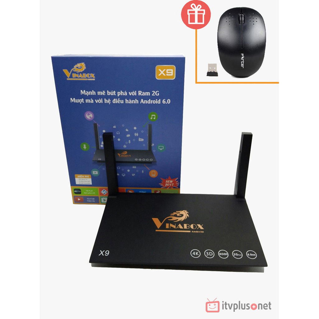 Vinabox X9 hàng chính hãng itvplus tặng chuột không dây