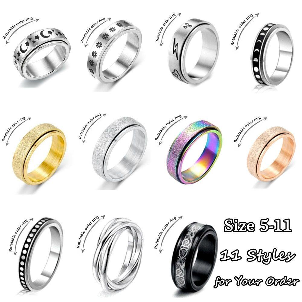 BORAG Nhẫn Thép Không Gỉ Màu Sắc Thời Trang Cho Nữ