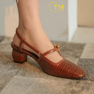 Giày cao gót vân da cao cấp tara t14