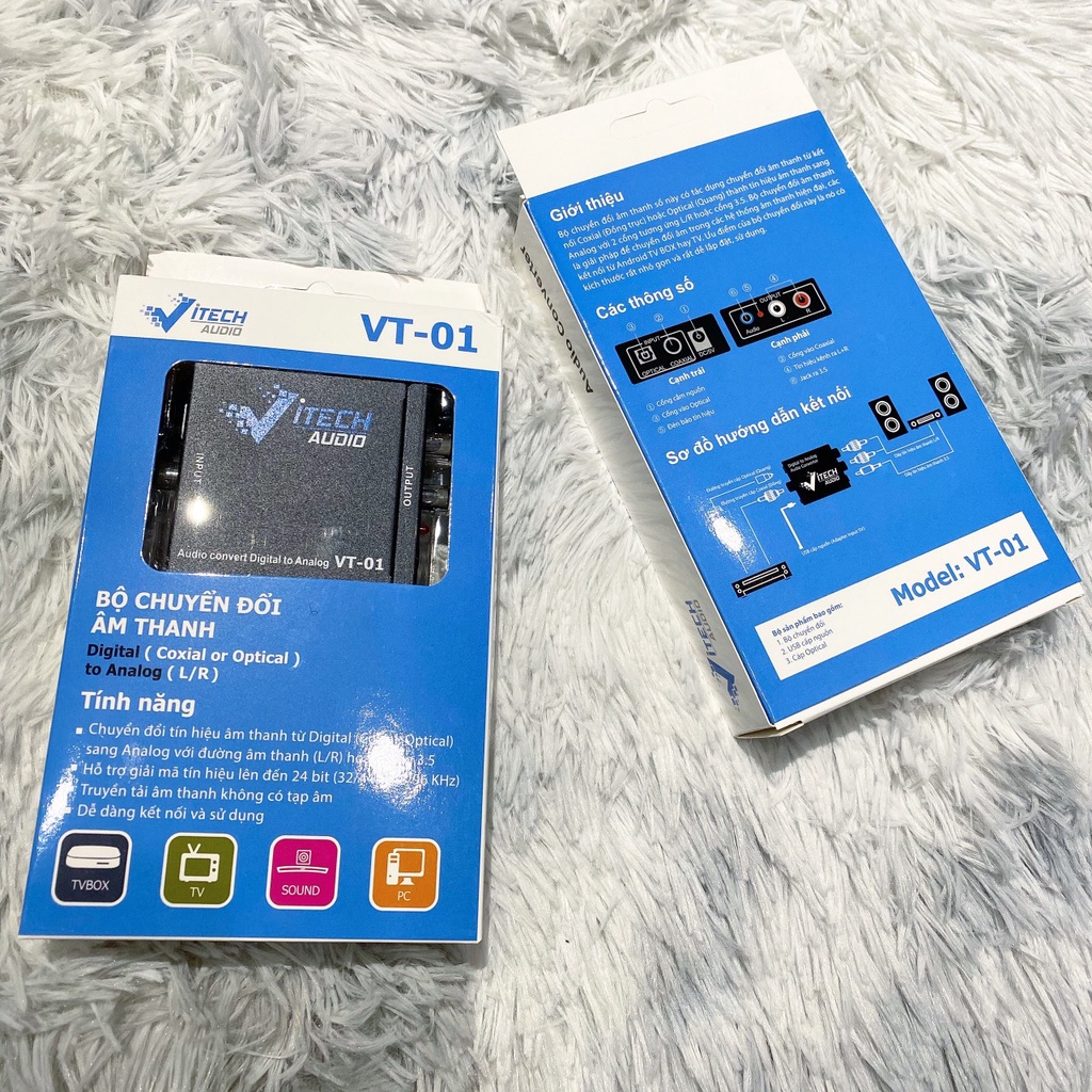 Bộ chuyển quang VITECH VT01 - Chuyển đổi tín hiệu Optical sang AV