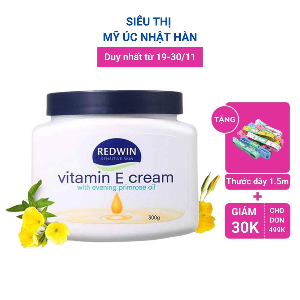 Kem dưỡng da (300g) vitamin E và tinh dầu hoa anh thảo giúp da mềm mịn, sáng bóng, căng mịn cho mọi lứa tuổi Redwin, Úc