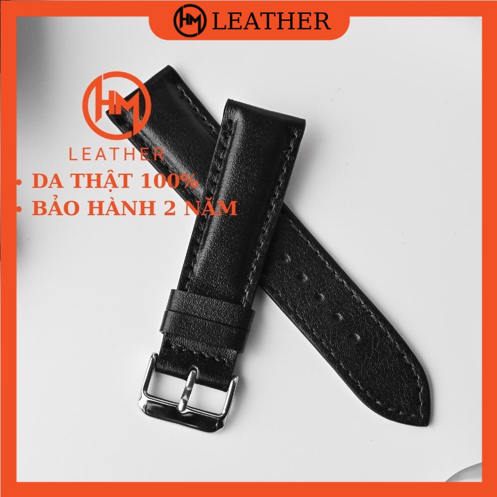 Dây đồng hồ 20mm da bò chống thấm nước - Đủ size 12/14/16/18/20/22/24 - Thương hiệu Hima Leather FLEXIBLE