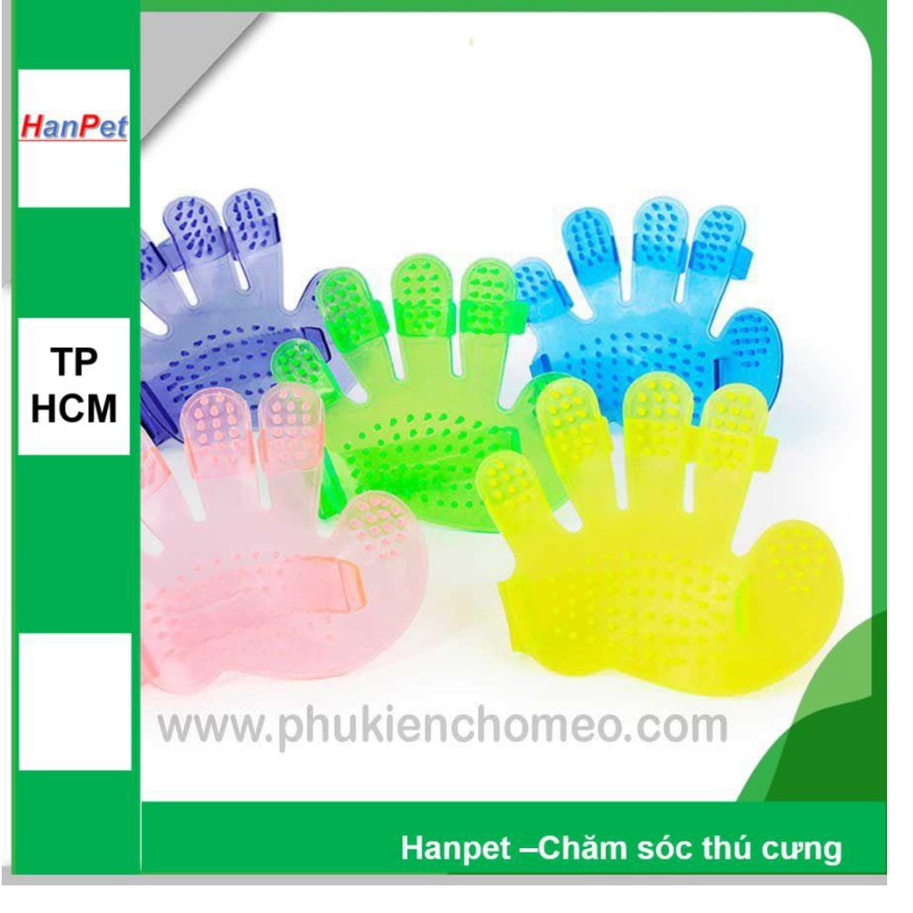 SP427 - Găng tay tắm (hanpet 4711509) găng tay tắm chó mèo.